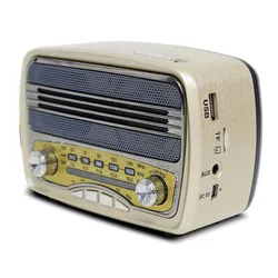 Portable Retro Radio FM/AM/SW Receiver Vintage Bluetooth Speaker TF Card USB AUX Music Player Strong Signal Rechargeable Radios