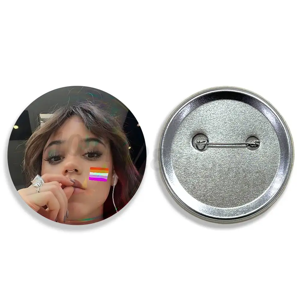 J-JENNA O-ORTEGA Pins Tinplate Enamel Pins Creativity Printed Pictures Text Metal Lapel Badges Brooches