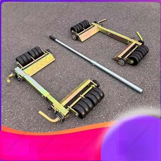 Wheeled Trolley - 12 Wheel Rescue Trailer Service Anti-skid Pattern Plate Car Porter Tool for Auto Repair Car Lever Positioning