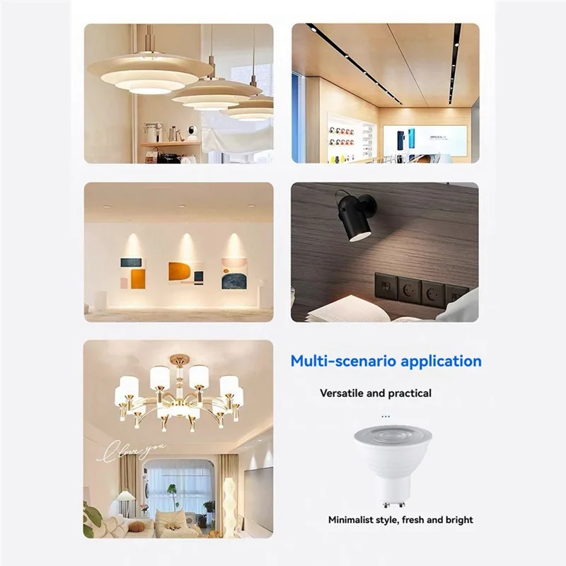 TKOH-10PCS Juego de focos de techo 7W GU10 Base Luz empotrable de ahorro de energía Luz LED Iluminación interior Luz neutra 4000K