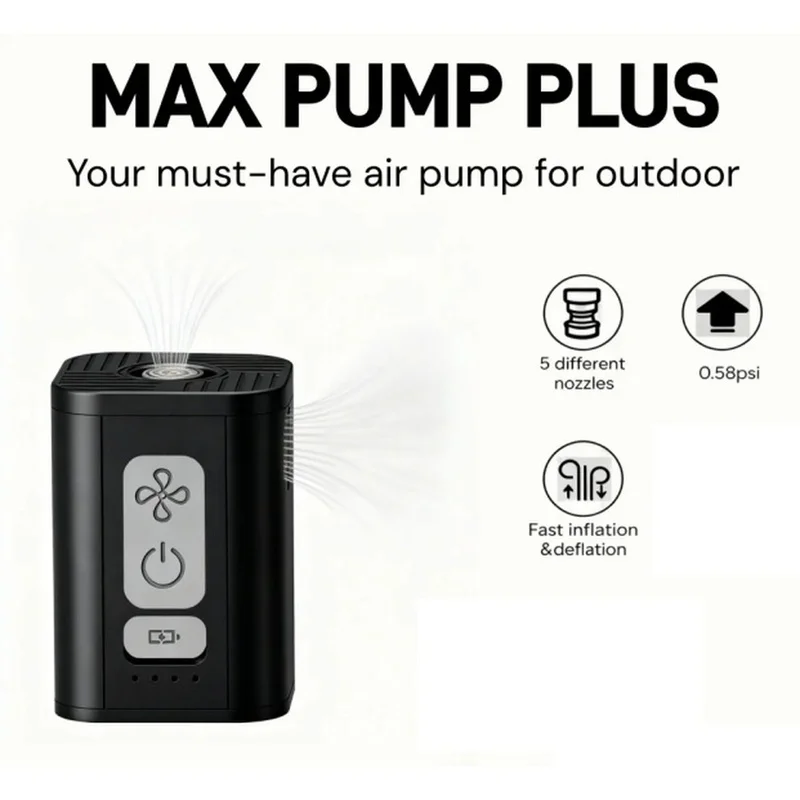 DT15 Cordless Portable Mini Electric Air Pump, Rechargeable Wireless Air Pump Inflator Deflator for Air Mattresses Vacuum