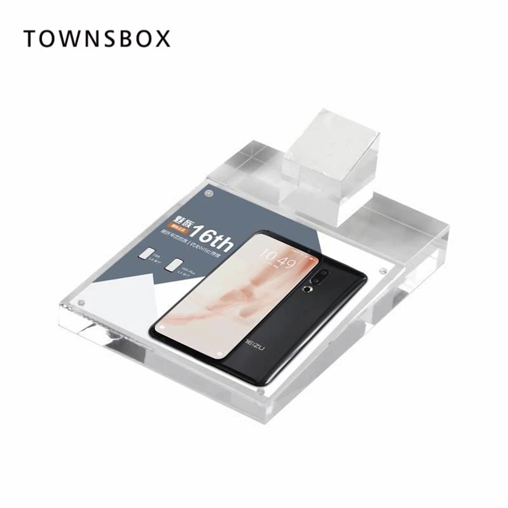 Mobile Phone Display Tray Acrylic Block Frame Phone Rack Cellphone Holder Brackets With Name Card Price Tag Frame Display Stand