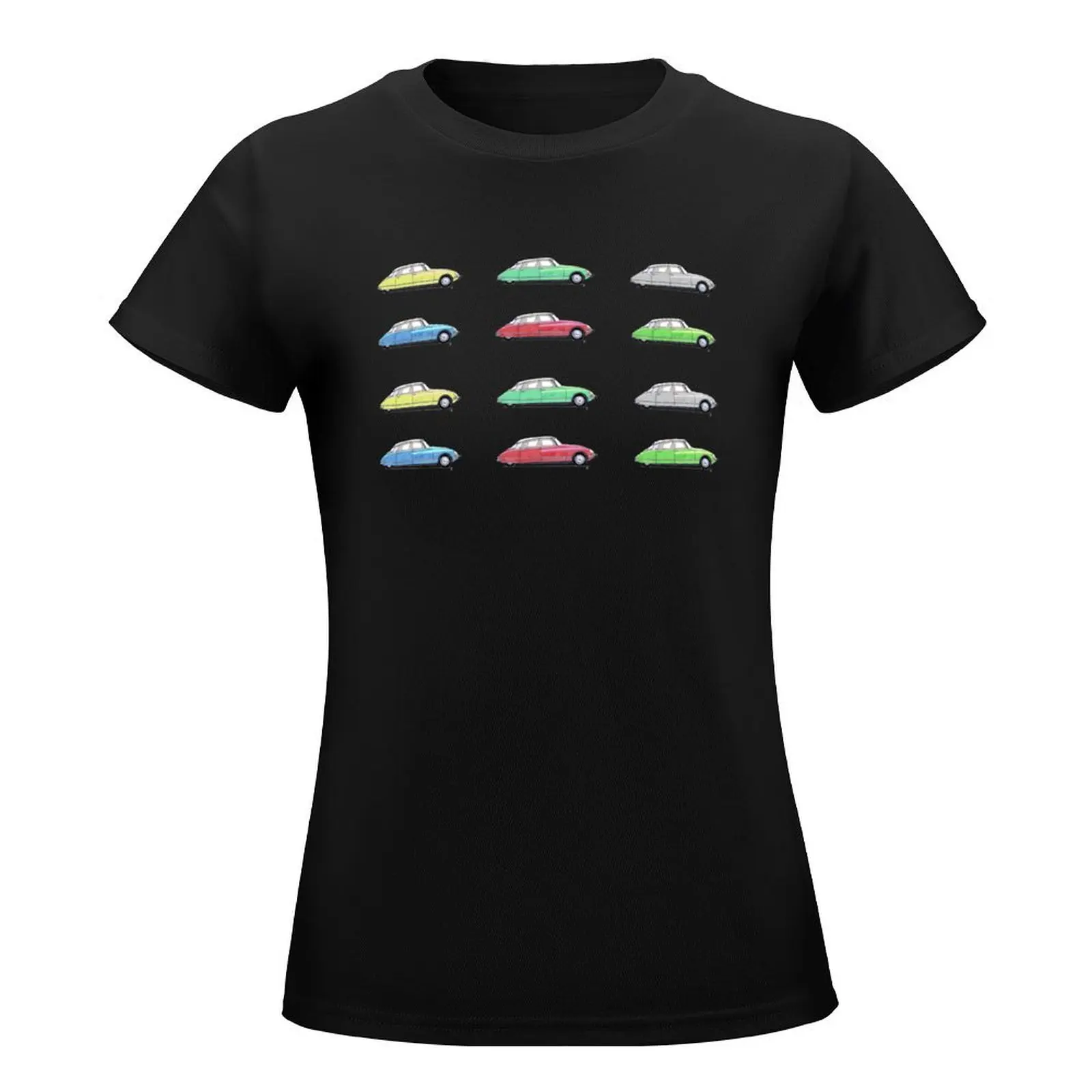 Citroen DS - Multicolour 2 T-Shirt animal print shirt for girls summer top lady clothes oversized t shirts for Women