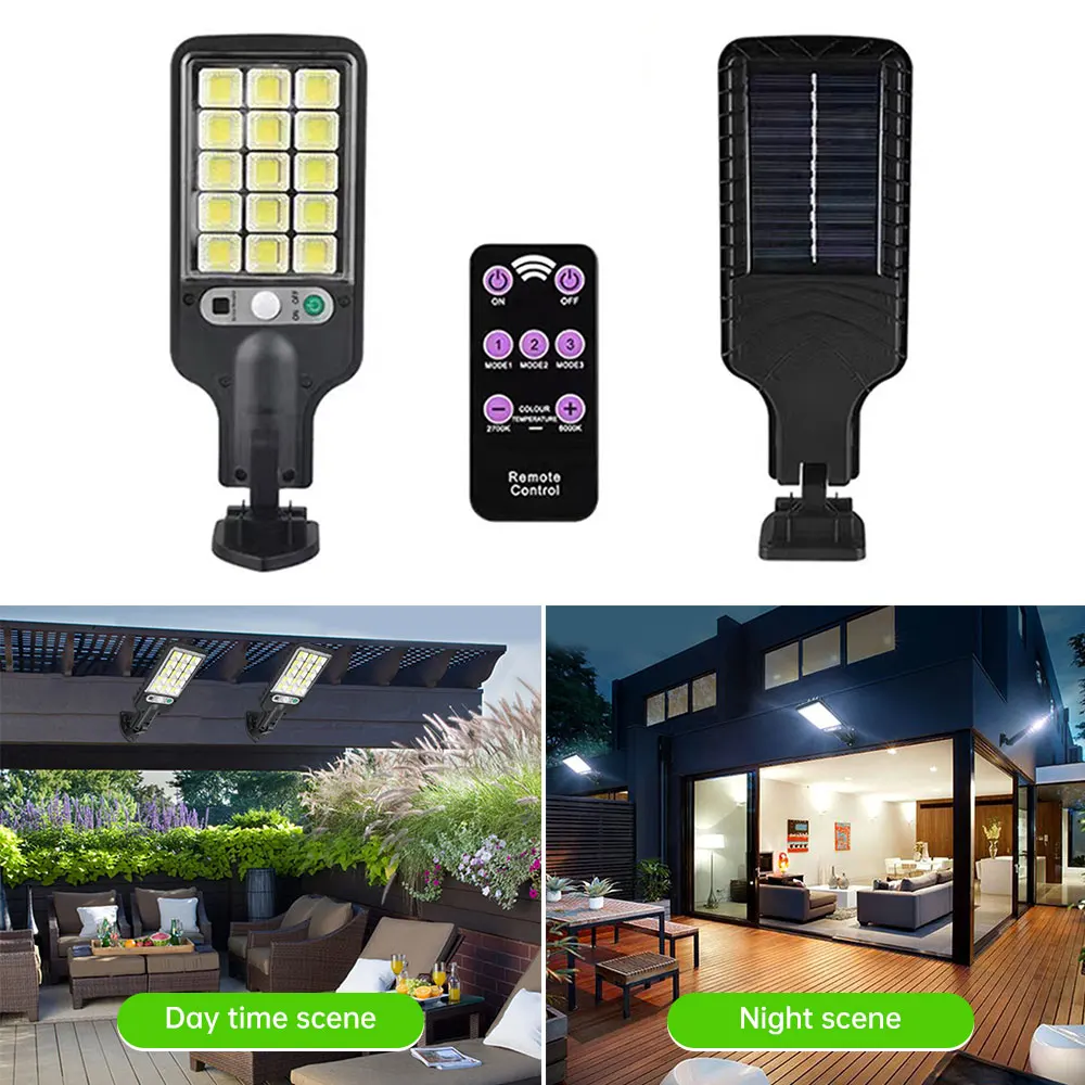 Solar Outdoor Led Courtyard Wall Lamp With 3 Mode Waterproof Motion Sensor Security Lighting Street Lights for Garden Patio Path