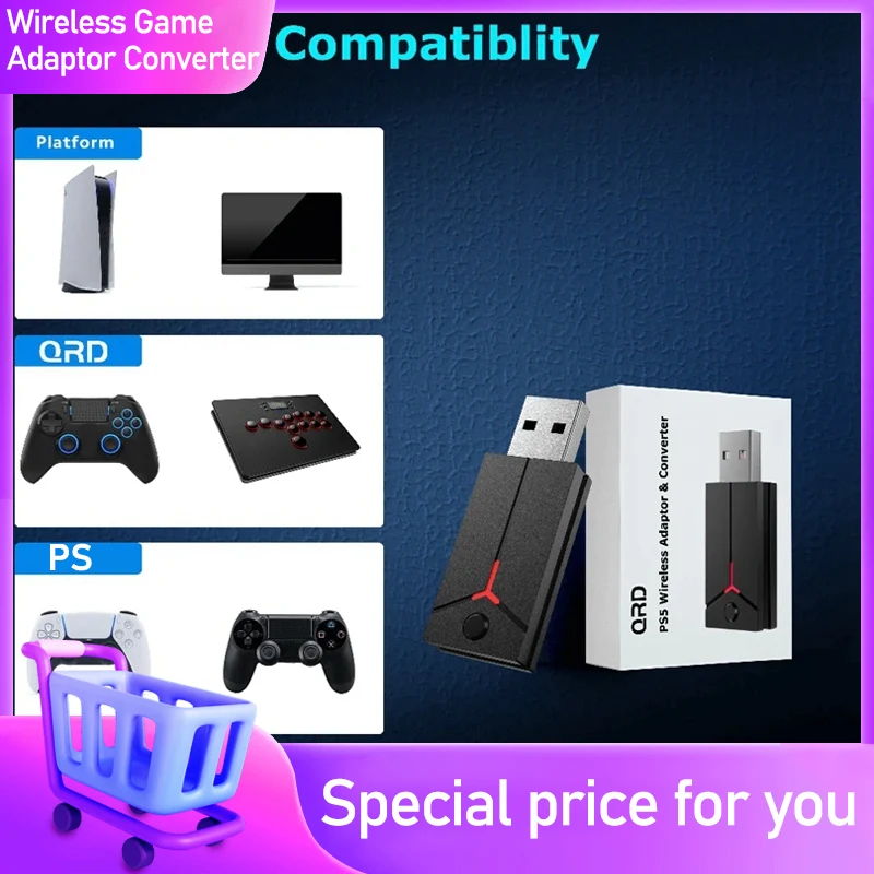 Adaptador y convertidor inalámbrico PS5 para QRD Spark N5/QRD Maestro S3/Arcade Stick/controlador Original Dualshock4 PS4