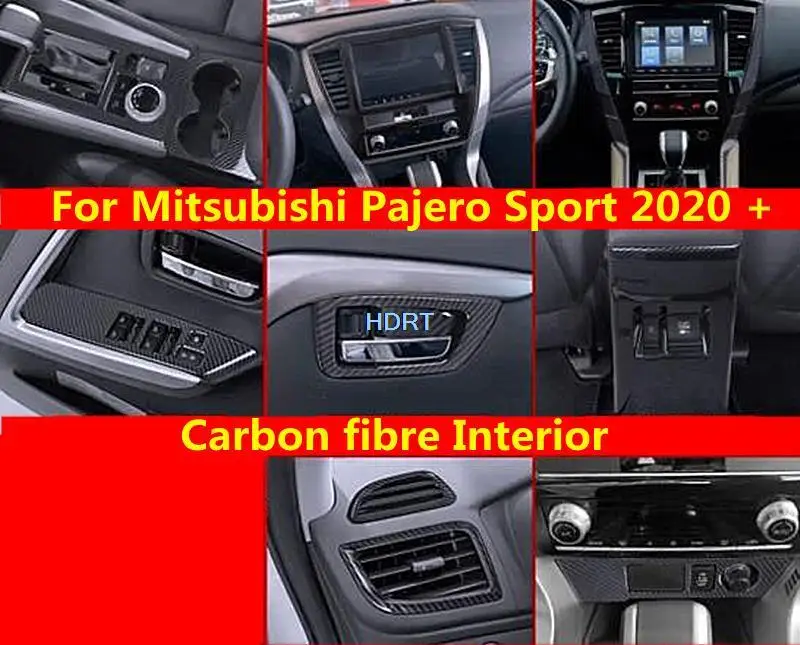 Windows Control Panel Sticker For Mitsubishi Pajero/Montero/Shogun Sport 2020 + Car Center Console Frame Carbon fibre Interior