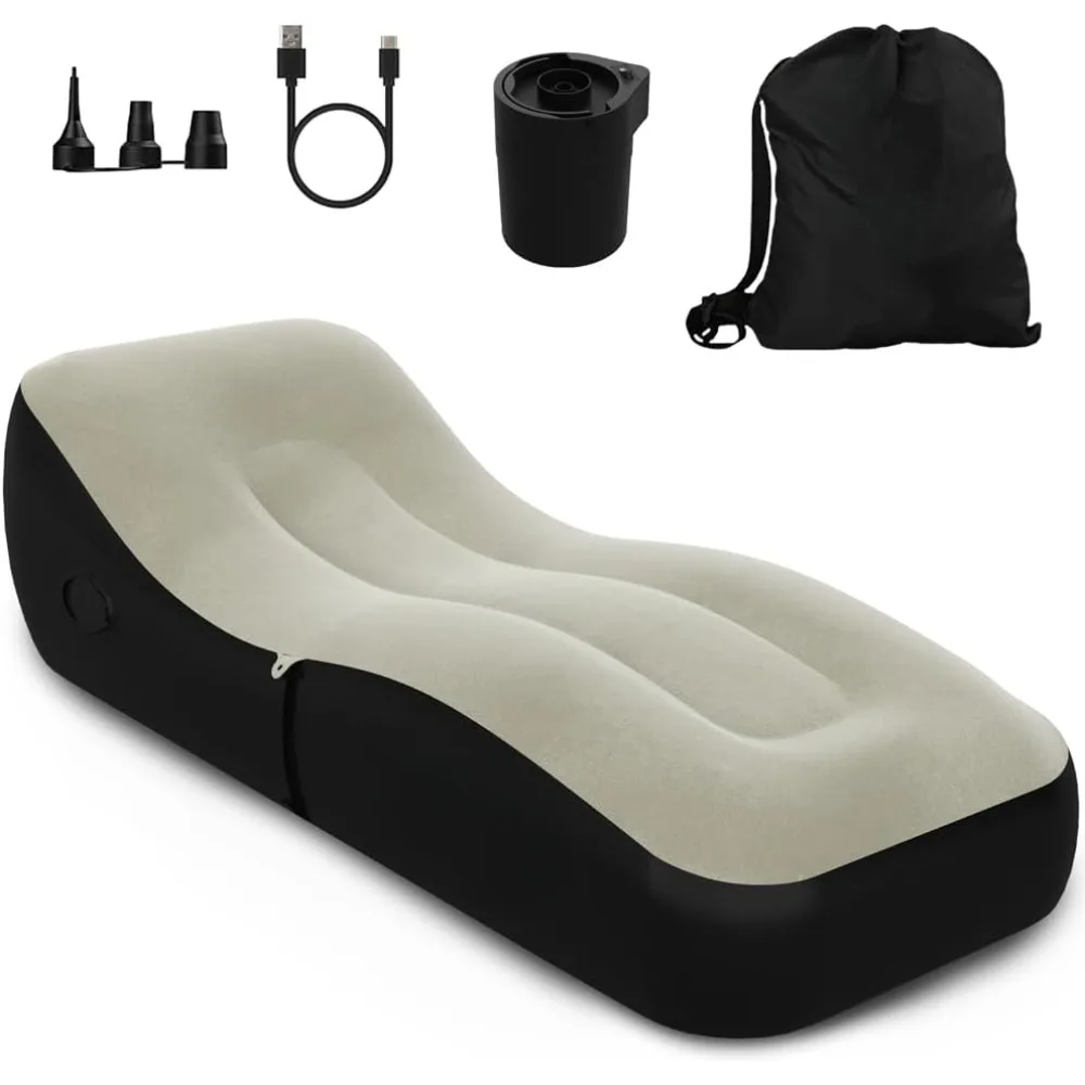 

Auto Inflatable Lounger Air Sofa, Portable Auto Inflatable Couch Air Sofa Bed Lazy Lounger Chair Cozy Sleeping Camping Sofa Bed