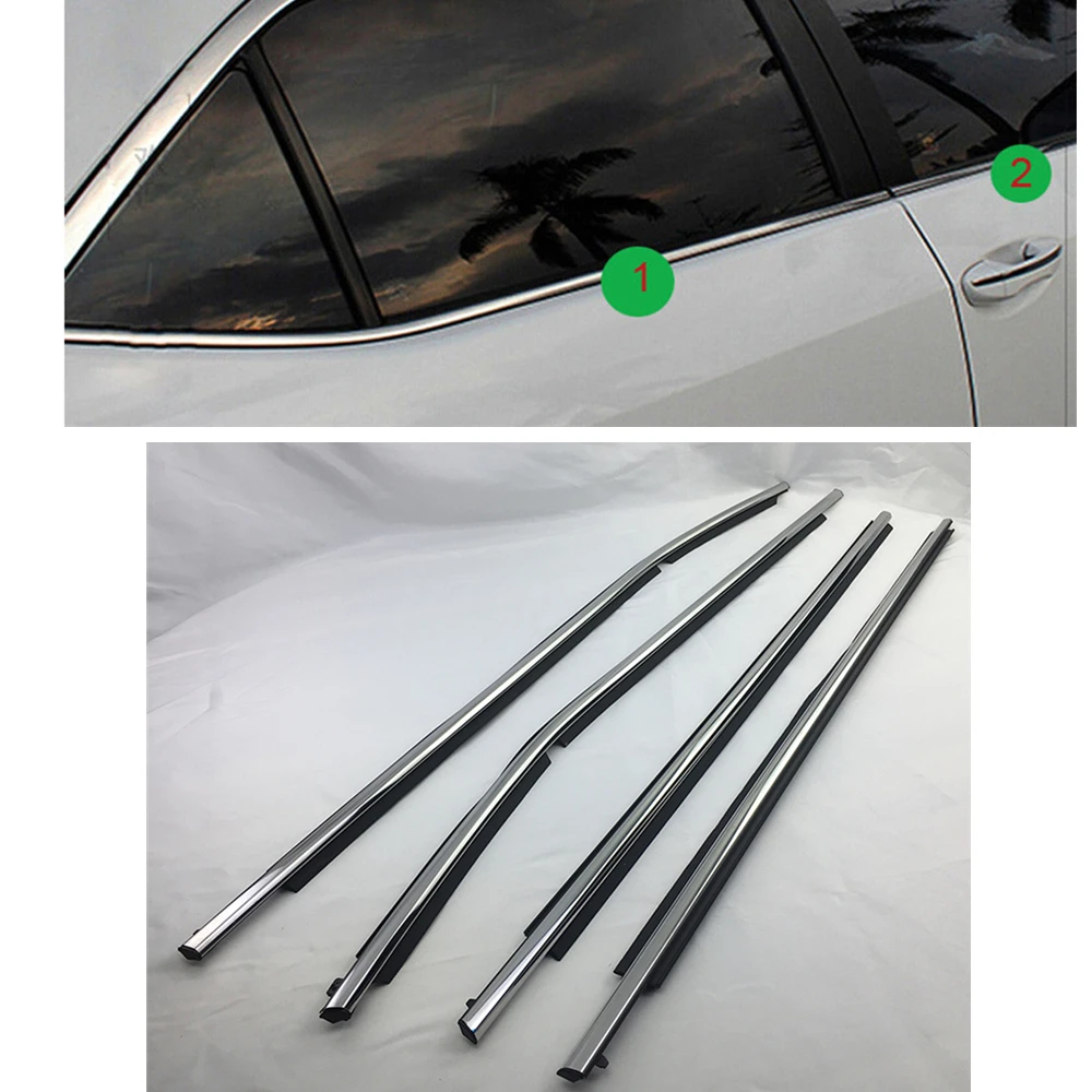 

For Toyota Corolla 2014-2019 Chrome Car Exterior Window Door Sealing Strip Weatherstrip Trim Waterproof Glass Seal Gasket Shades