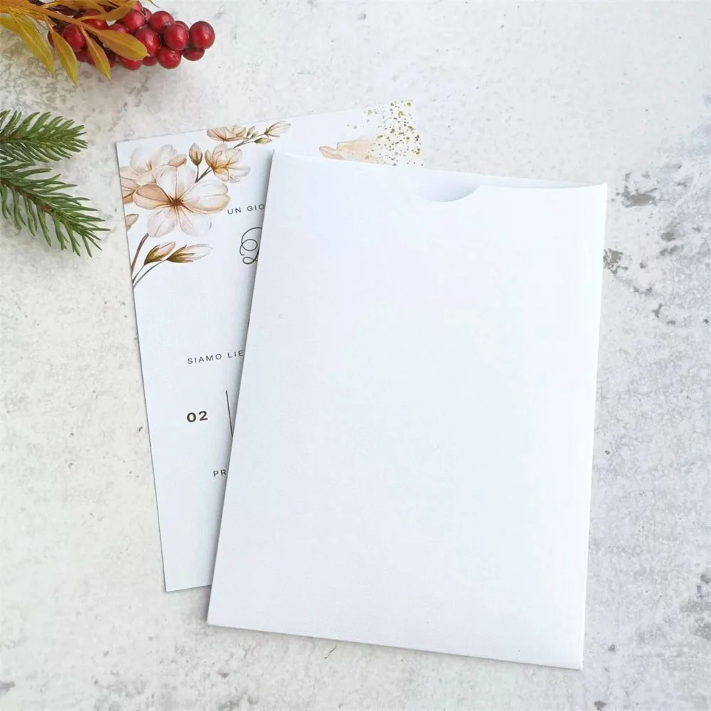 5X7 Zaproszenie Kieszonkowe Koperty Na Ślub Urodziny Quince DIY Zaproszenia 250 g / m2 Solidny Papier Shimmer 50 szt. Wiele kolorów