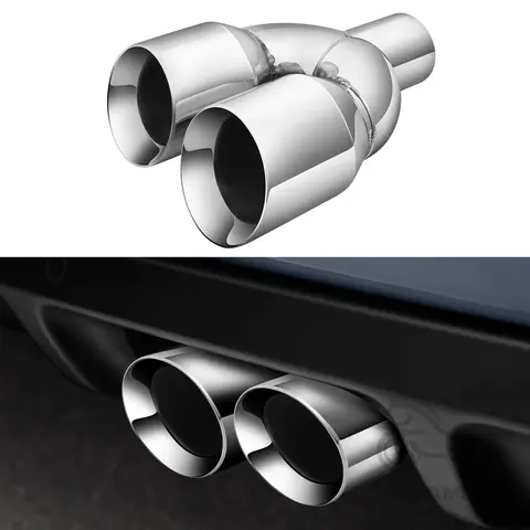 2.5" in 3.5'' out 9.5" Long Stainless Steel Bolt-On Slanted Cut Exhaust Tailpipe Tip Decoration Exhaust Tips Square End