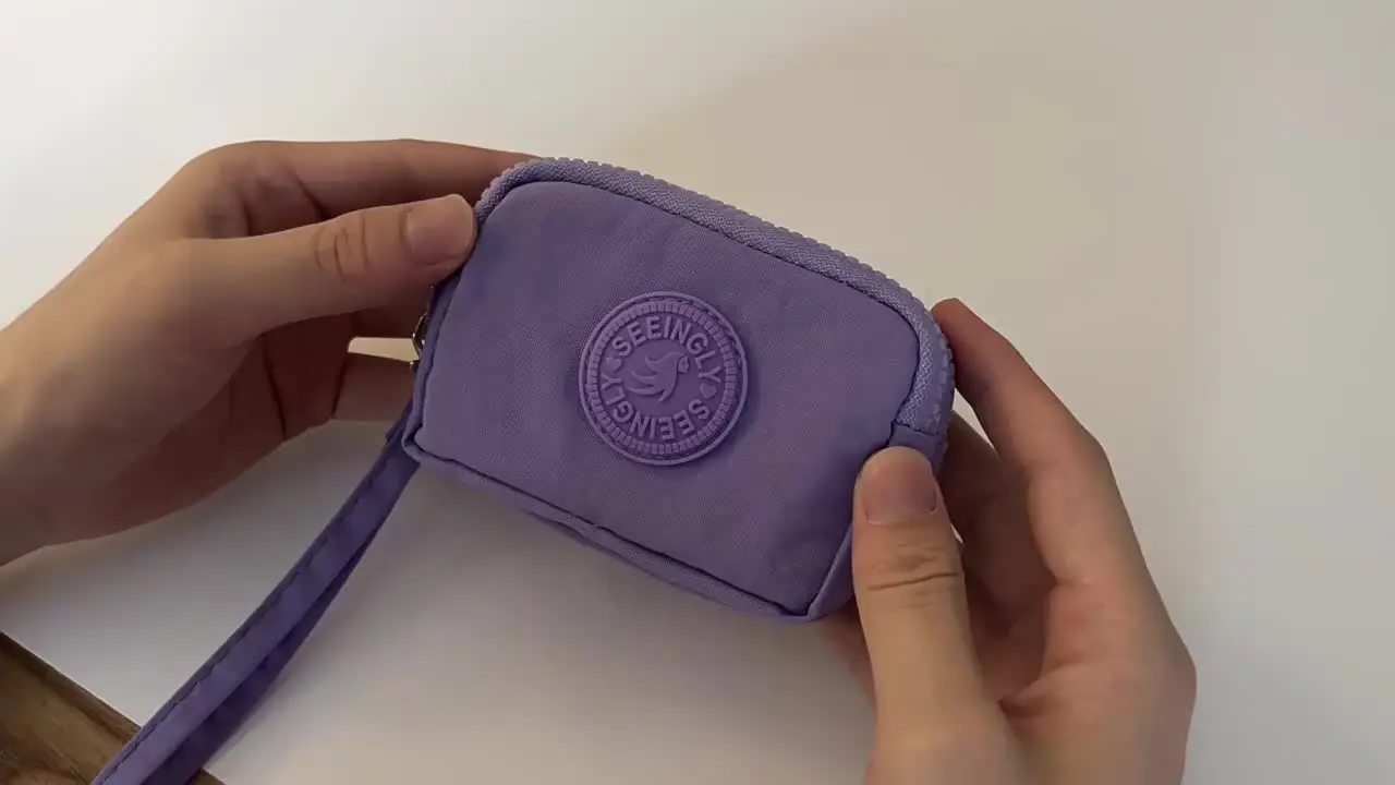 Mini porte-monnaie en nylon, porte-clés, portefeuilles pour femmes, fermeture éclair, étanche, portable, porte-cartes à trois couches, sac à main pour femme, sac pour écouteurs