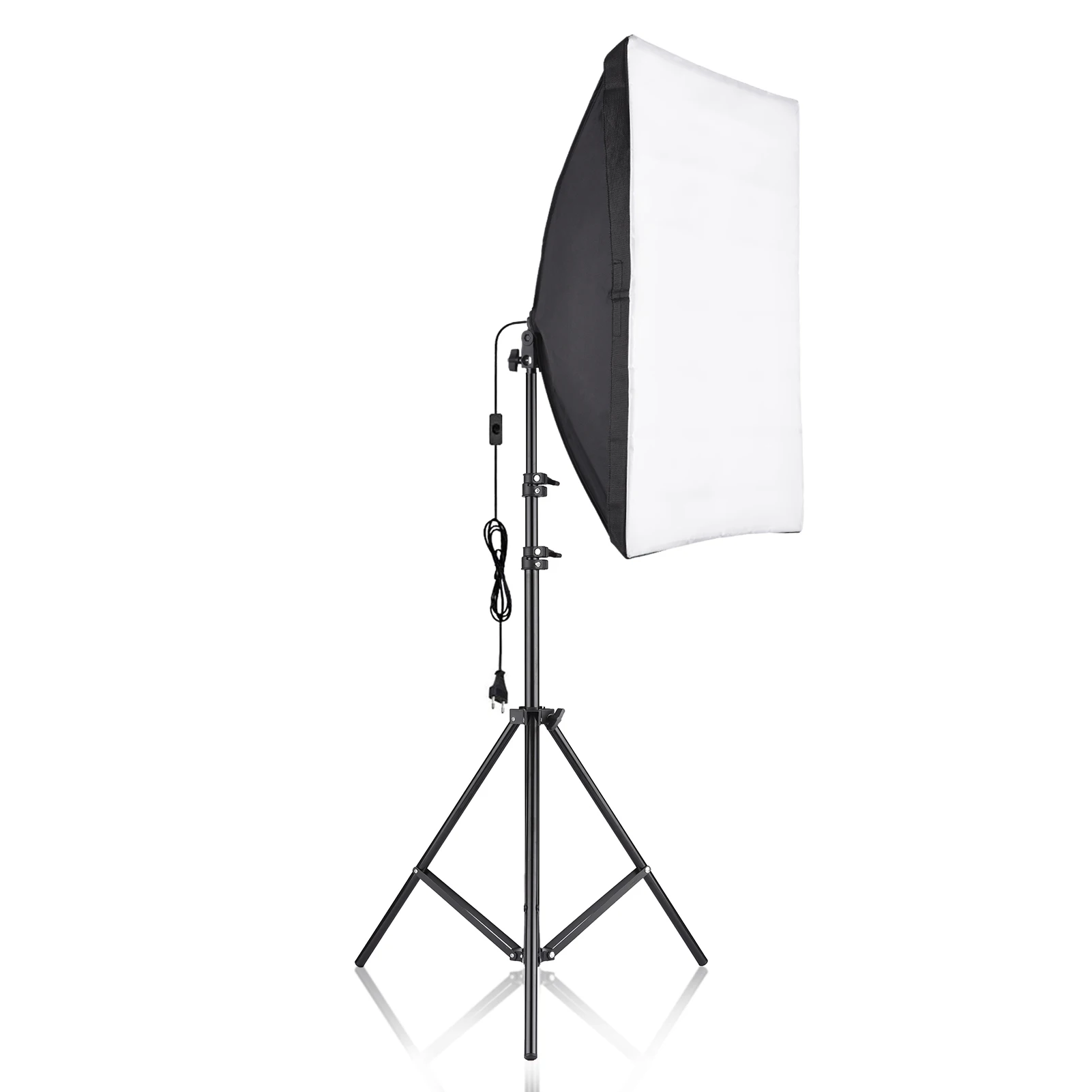 Studio Photography Softbox Kit with 50x70cm Softbox * 1 + 2M Metal Tripod Stand * 1 for Live Streaming Portrait Product Photo