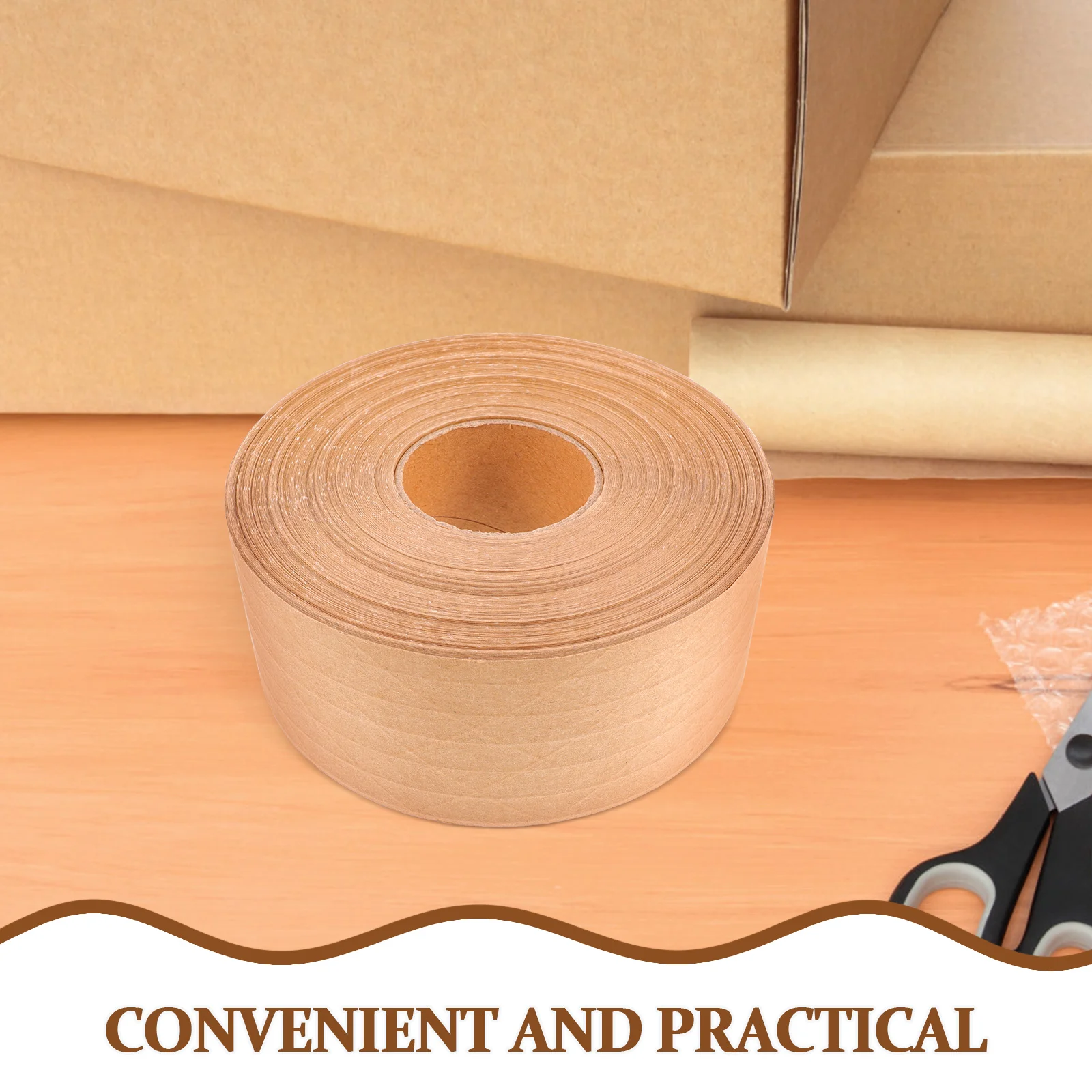 

Kraft Paper Tape Multi function Packaging Sealing Writable Flatback Supply Craft Adhesion No Warping Tear Lightweight Compact