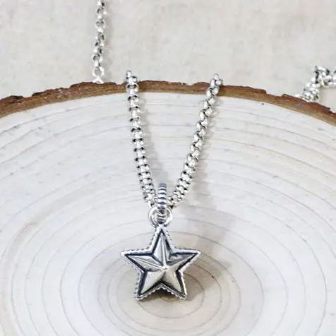 

Fashion Retro Thai Silver 925 Five Point Star Necklace Pendant Female Personality Trend Sweater Chain Sterling Silver Star Silve