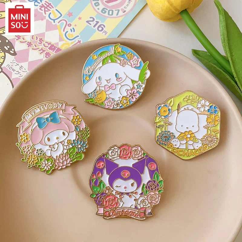 Sanrio Metal Badge Kuromi Cute JK Brooch Cartoon Clothing Pin Children's Decorative Medal Fashion Backpack Clothing Accessories