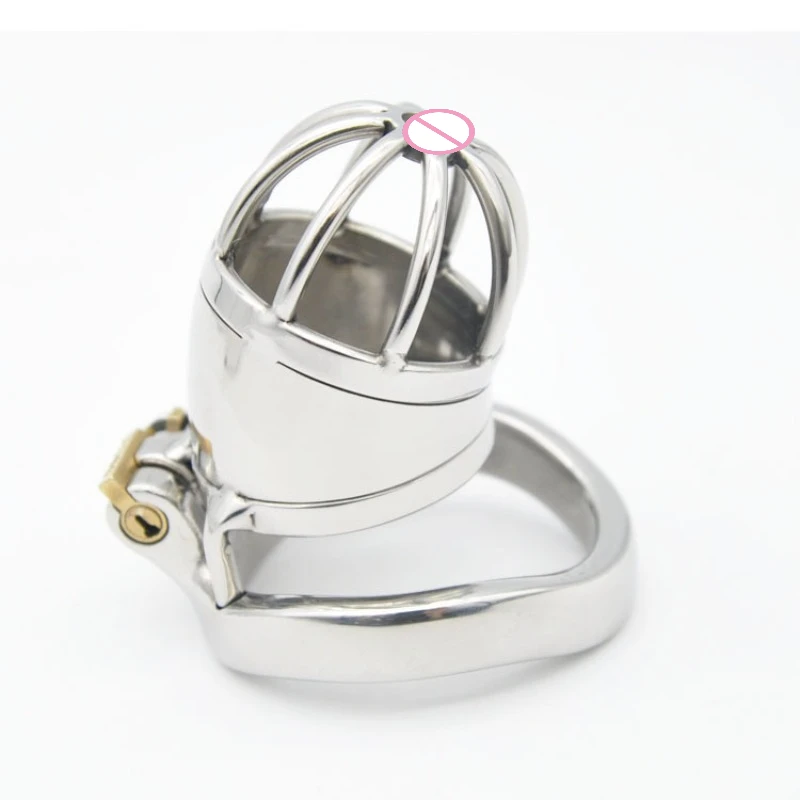 Jaula de Castidad Masculina de Acero Inoxidable para Pene Pequeño, Dispositivo de Bloqueo de Pene, Bondage Erótico, Jaula Metálica Grande para Pene, Fidelidad del Esposo