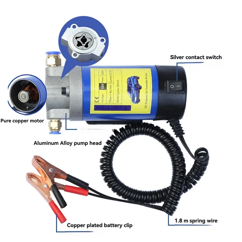 A60E-مضخة تغيير شفط الكشط الكهربائية مضخة نقل الزيت 1-4L/دقيقة مضخة مستخرج زيت المحرك للسيارة #4