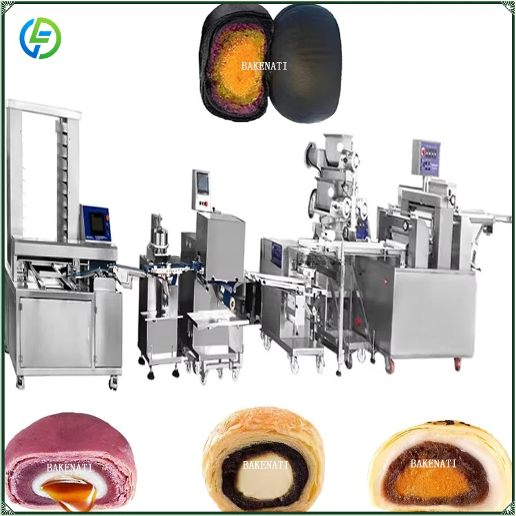 Industrial Automatic Round Egg-yolk Puff Pastry Maker Hamburger Round Burger Bread Production Line FL Customized