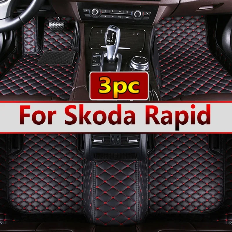 Car Floor Mats For Skoda Rapid 2013 2014 2015 2016 2017 2018 2019 2020 Custom Auto Foot Pads Carpet Cover Interior Accessories