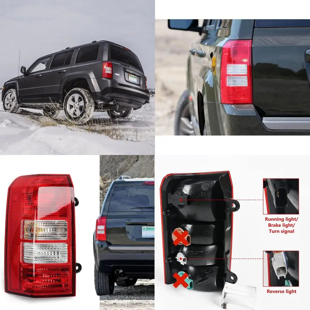 2008-2017 Jeep Patriot Tail Light Assembly, Left Side, Stop/Indicator/Brake Light Replacement