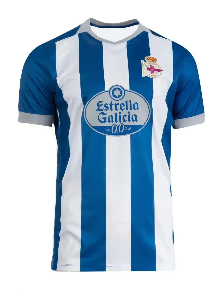 2026 Spanisches Deportivo La Coruña Fußballtrikot, bedruckt, schnelltrocknend, Sport-Herren-Kurzarmshirt, T-Shirt, Familien-Set – Detail 5