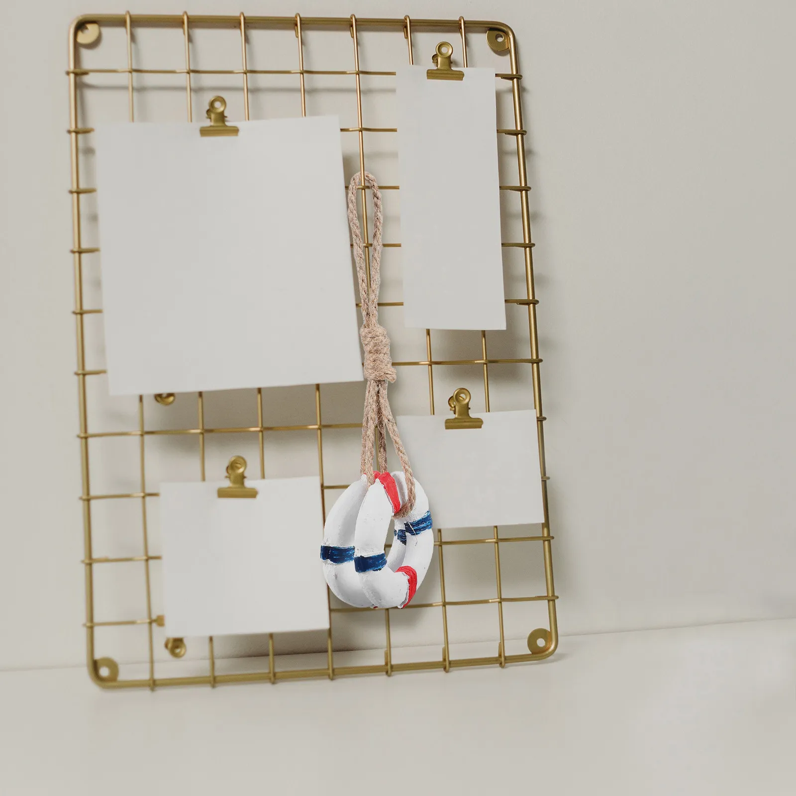 Mediterranean Style Nautical Hanging Lifebuoy Wall Decoration Beach Room Decor Charming Coastal Home Wall Hanging Ornament