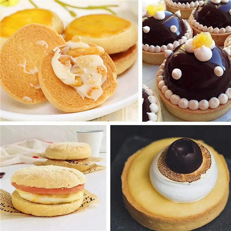 FLYY-30 Stück doppelt gerollte Tortenringe, runde Muffinringe, Crumpet-Ringe, kreisförmige Tortenringe für Zuhause, Restaurant, Backwerkzeuge – Detail 5