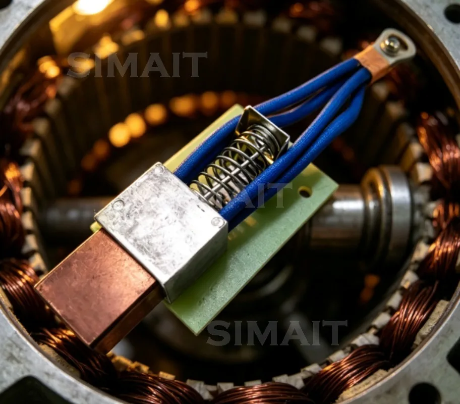 J164 25x32x60mm Four-Wire High Copper Carbon Brush Kit with Aluminum Brush Box & Fixed Plate for Welding Positioner