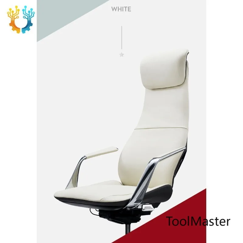 

[2026]Yazhi Modern High-Back Leather Manager Office Chair With Metal Revolving Base Luxury Executive In PU Aluminum Materia