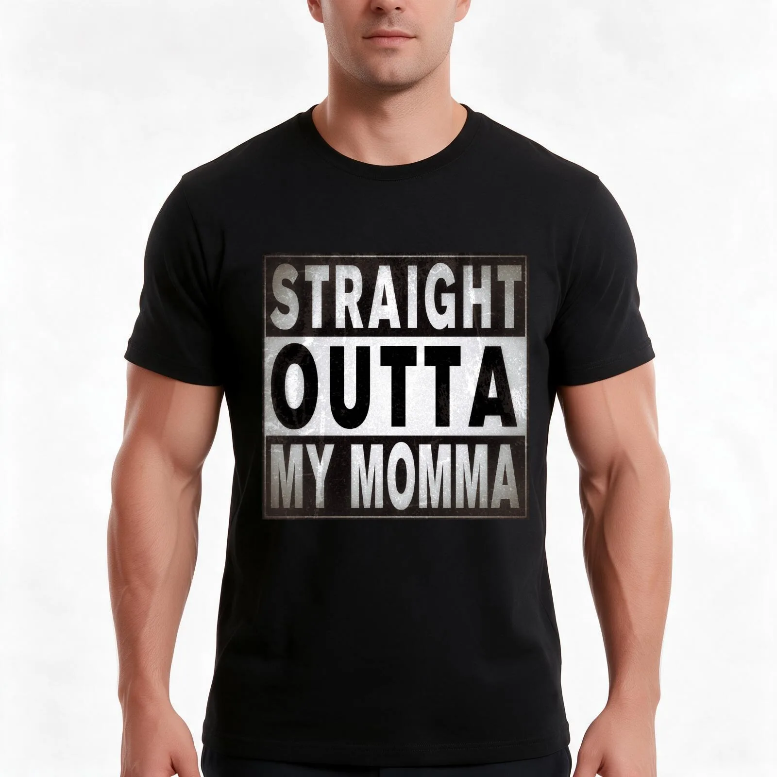 Straight outta my momma T-Shirt Summer Casual Cotton Tee Oversized Streetwear Tops Vintage Graphic Print Unisex Men Women