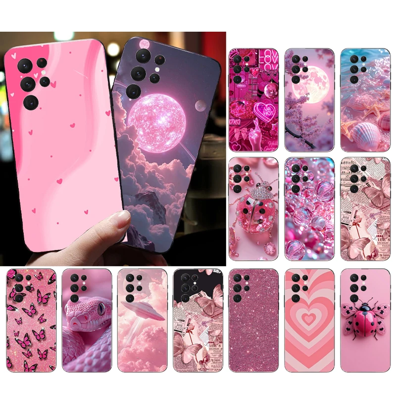 

Pink Aesthtic Phone Case For Samsung Galaxy S25 S24 S23 S22 S21 Ultra S24 S23 S22 S21 S25 Plus S24 S20 FE