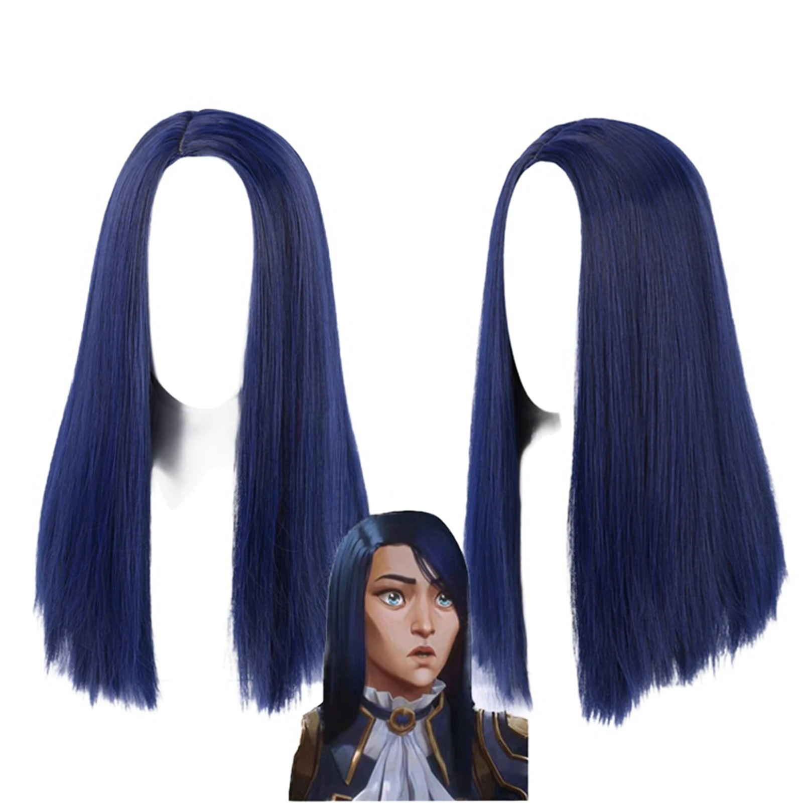 ケイトリン コスプレウィッグ ロールプレイ ダークブルー ロング ストレート ヒートウィッグ ハロウィン カーニバル パーティー用