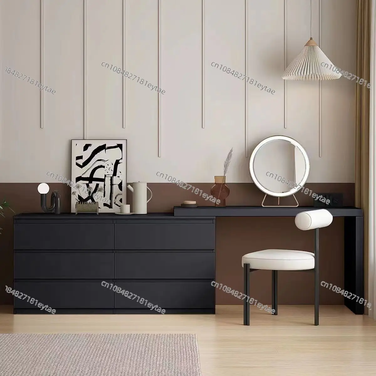 Cosmetic Table Corner Dressing Table Bedroom Modern Minimalist Desk Vanity One Light Luxury Premium Six-drawer Cabinet