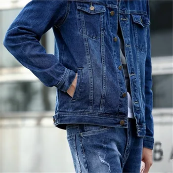 New Spring Autumn Men's Denim Jackets Casual Streetwear Outerwear Solid Color Single Breasted Turn Down Collar Denim Jacket Men 6 New Spring Autumn Men's Denim Jackets Casual Streetwear Outerwear Solid Color Single Breasted Turn Down Collar Denim Jacket Men 6