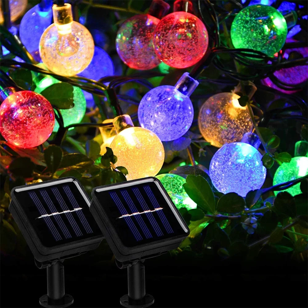 

2024 Spring Solar String Lights Outdoor Crystal Globe Solar Hanging Lights Waterproof 8 Modes Solar Patio Lights for Garden 433