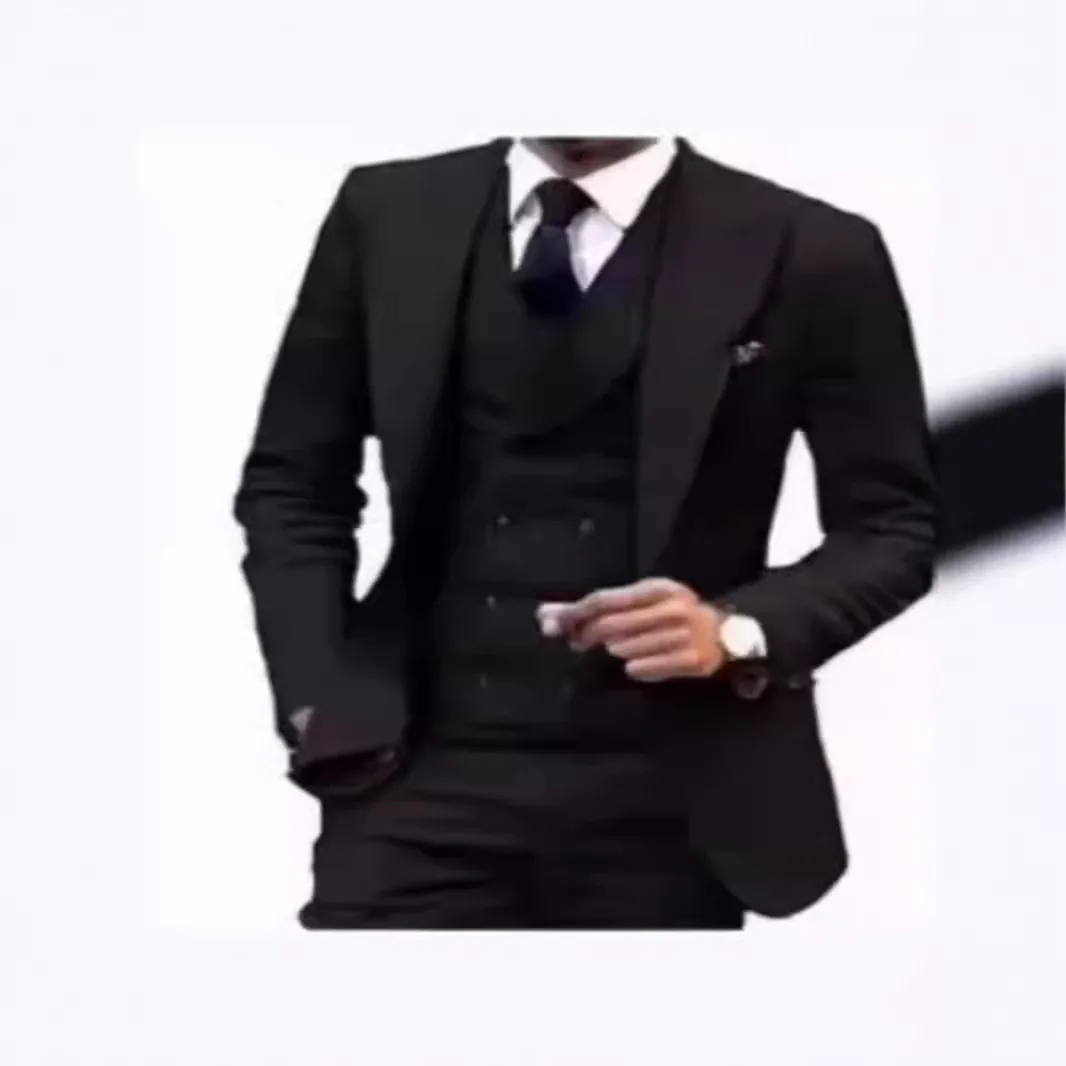 Casual Business Men's Suit Three-piece Bridegroom Best Man Wedding Banquet Dress Costume Homme Trajes Elegante Para Hombres