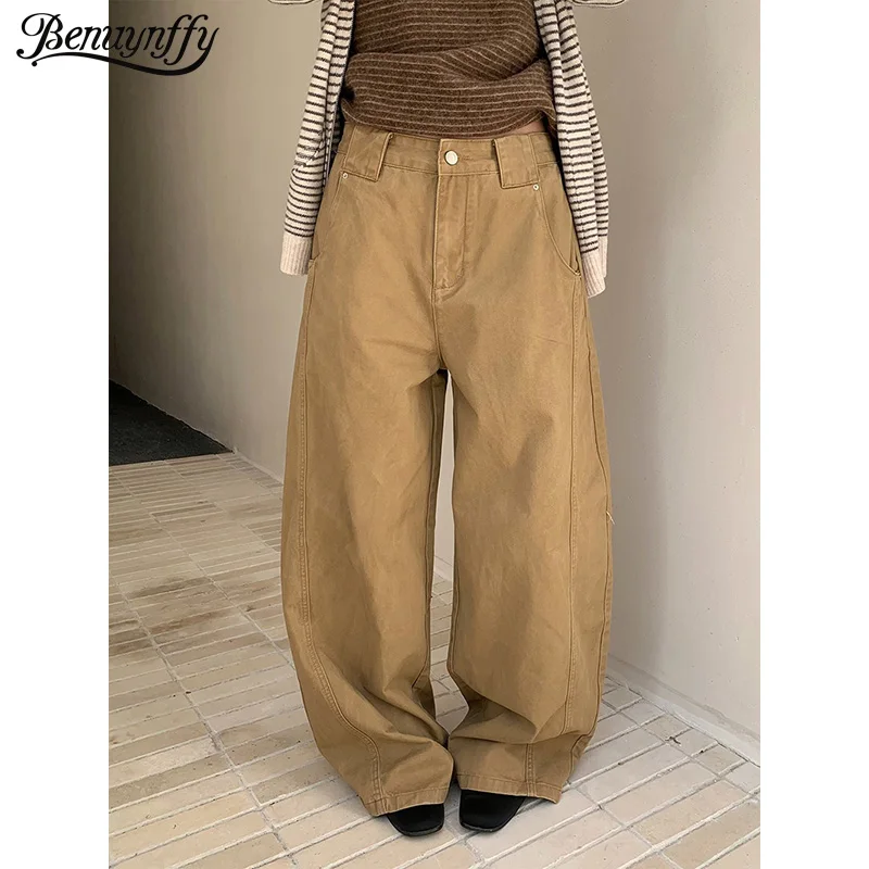 

Джинсы Benuynffy в стиле американского стритвира, свободные, женские, осень-зима 2026, новые, в корейском стиле, повседневные, винтажные, Y2K, широкие, в комплекте