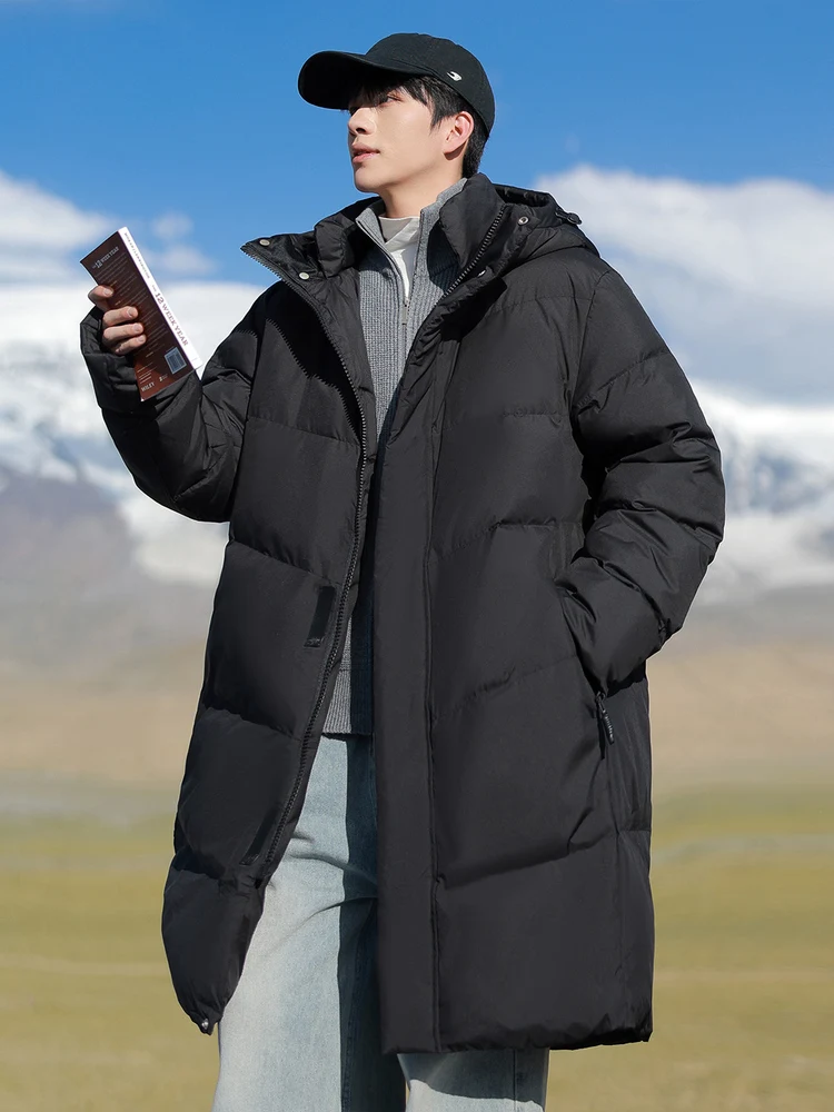 

ex плюс размер с капюшоном средней длины, пуховая куртка свободного покроя, зимняя верхняя одежда для мужчин и женщин, спортивная одежда для пар на открытом воздухе