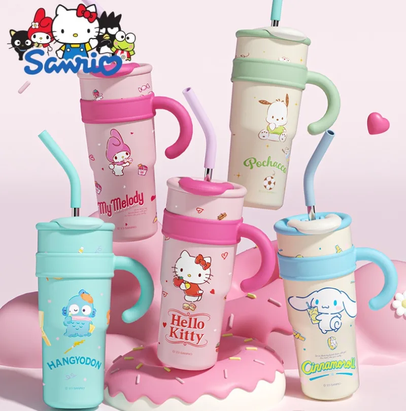 

Sanrio термос чашка Hello Kitty Kuromi Mymelody Cinnamoroll Pachacco Pom Purin аниме мультфильм кавайная красивая чашка для воды