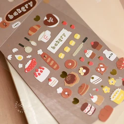 Korean Import Brand BONITO Kawaii Strawberry Bread Bakery Paper Stickers Scrapbooking Diy Journaling Stationery Diary Sticker