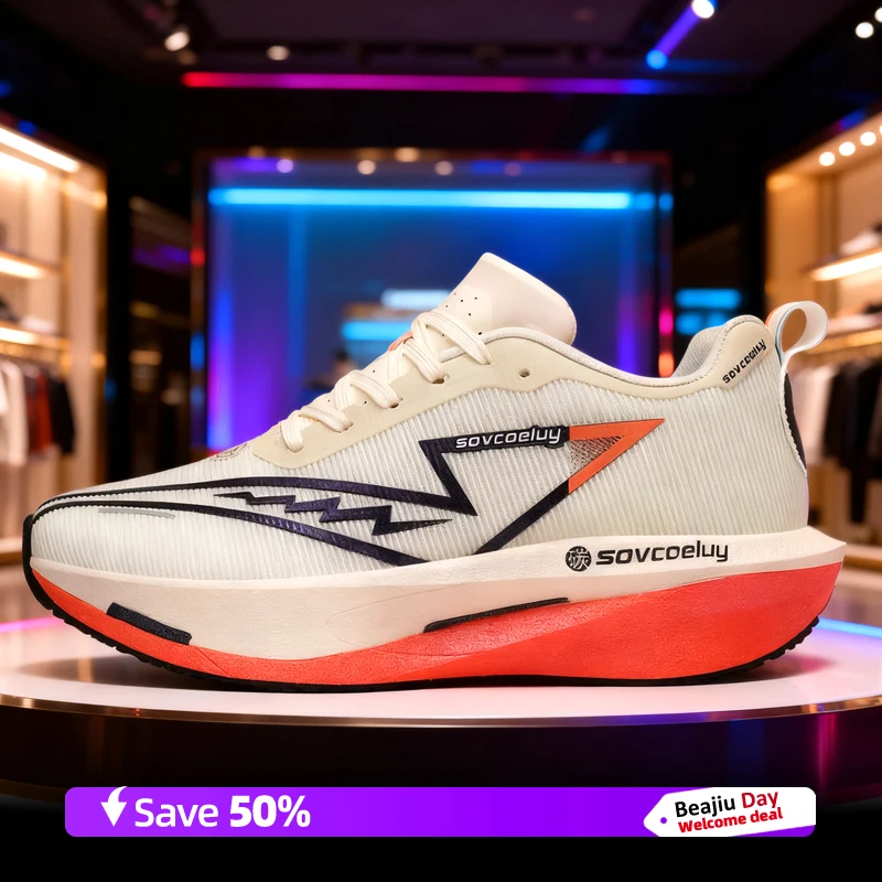 

Carbon Plate Men Running Shoes Speciality Marathon Sports Breathable Lightweight Women's Comfortable Nonskid Leisure Sneakers