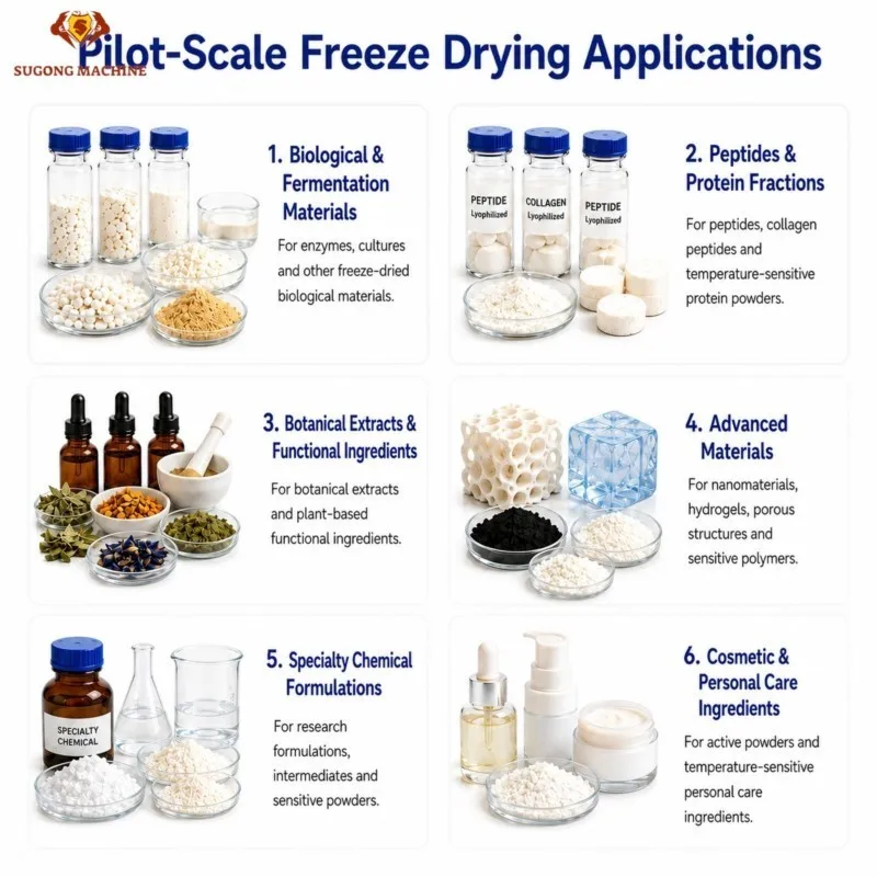 Pilot Freeze Dryer for Specialty Chemical Formulations Intermediates and Sensitive Powders with Stable Vacuum System