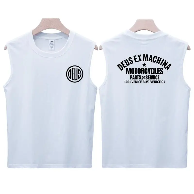 2024 DEUS EX MACHINA Summer Quick Dry Gym Tank Top Mens Bodybuilding Vest Mesh Fitness Sleeveless TShirt Muscle Workout Clothing