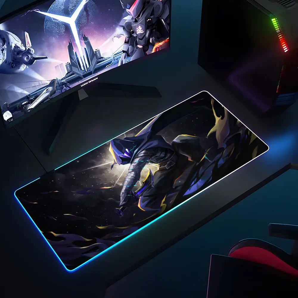 Gaming V-valorant Mouse Pad RGB Luminous 900x400x3mm Thickened  Large Table Pad Encrypted Anti Skid Super Large Mouse Pad