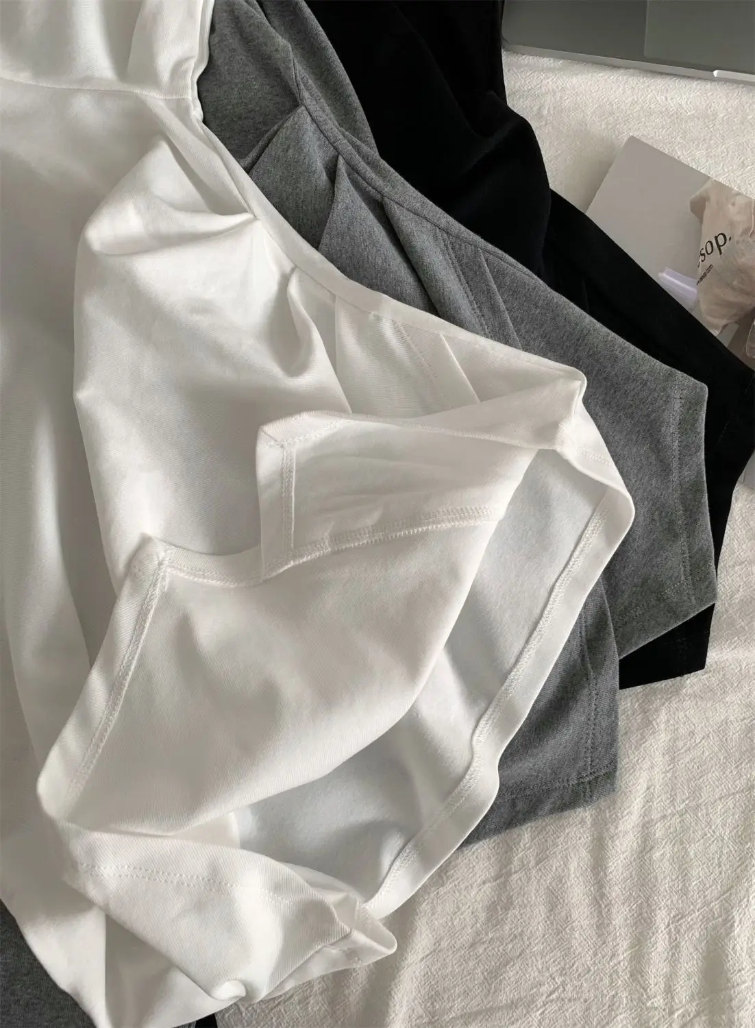 Camisetas de manga larga para adolescentes y mujeres, puño plisado con cordón en la cintura, artístico, moderno, Preppy, en capas, limpieza inteligente y nítida