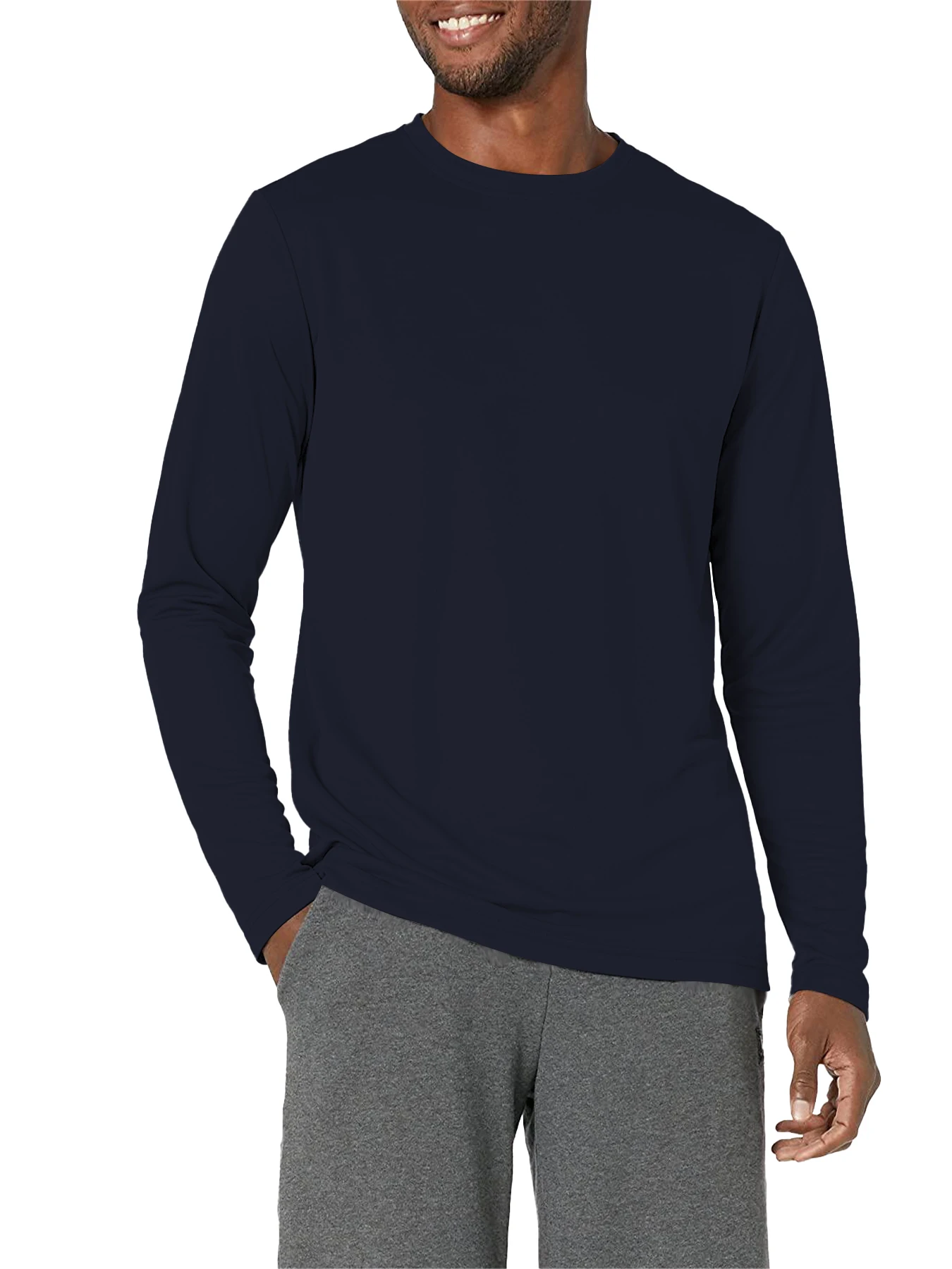 Herren Langarm-Sonnenschutz-Shirt Leichtes Workout UV-Schutz Schnelltrocknend Wander-T-Shirt Radsport Angeln Sportoberteil – Detail 18