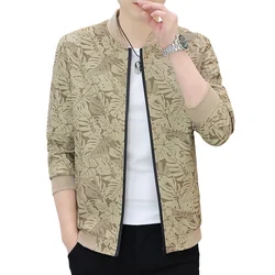 Men's Sports Fashion Camping Outdoor Mountaineering Travel Letter Everything Print Trend Casual British Style Everything Jacket