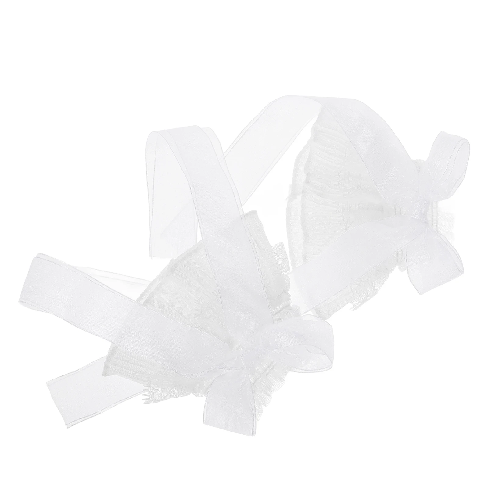 1 пара белых шифоновых перчаток