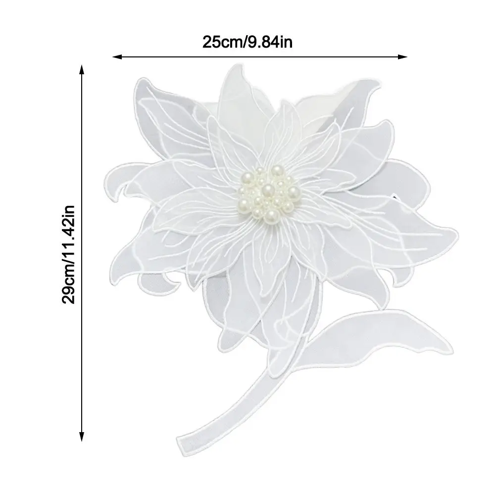 Cloth Fabric Handmade Pearl Flower Patches Multilayer DIY Craft Floral Patches Appliques Sew On Embroidery Patches
