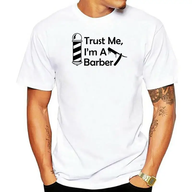 Short Sleeve 2022 Fashion Summer Trust Me, I'm A Barber T Shirts Creative T Shirt Men T-Shirt Printed Cot@Ton Tshirt Unisex